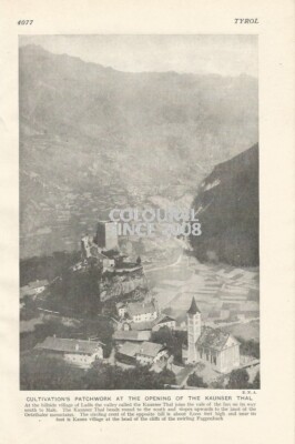 TYROL KAUNSER THAL VILLAGE OF LADIS OETZTHALER  c 1926 PHOTO ILLUSTRATION PRINT