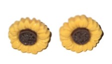 SUNFLOWER Stud Post Earrings Jewelry Clothing Accessory Set - Handmade USA
