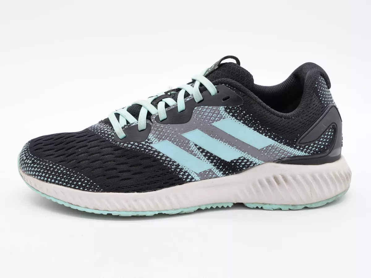 Adidas Aerobounce Womens 8.5 Running Shoes Black Blue Lace Up