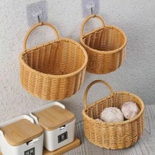 Imitation Vine Weaving Wall Hanging Storage Basket Scallion Ginger Garlic Basket