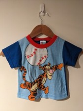 Vintage 90s Winnie the Pooh Tigger Baseball Disney Blue 12 Month T-Shirt