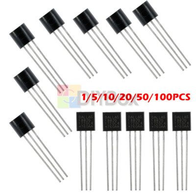 1-100PCS DS18B20 TO-92 Temperature Sensor Dallas Thermometer Temperature Sensor