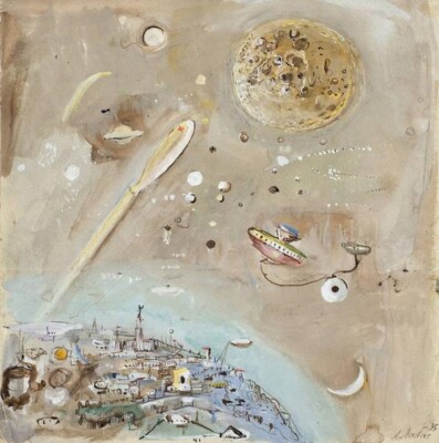 Alexander Labas : Flight to the Moon : 1935 : Archival Canvas Art Print 