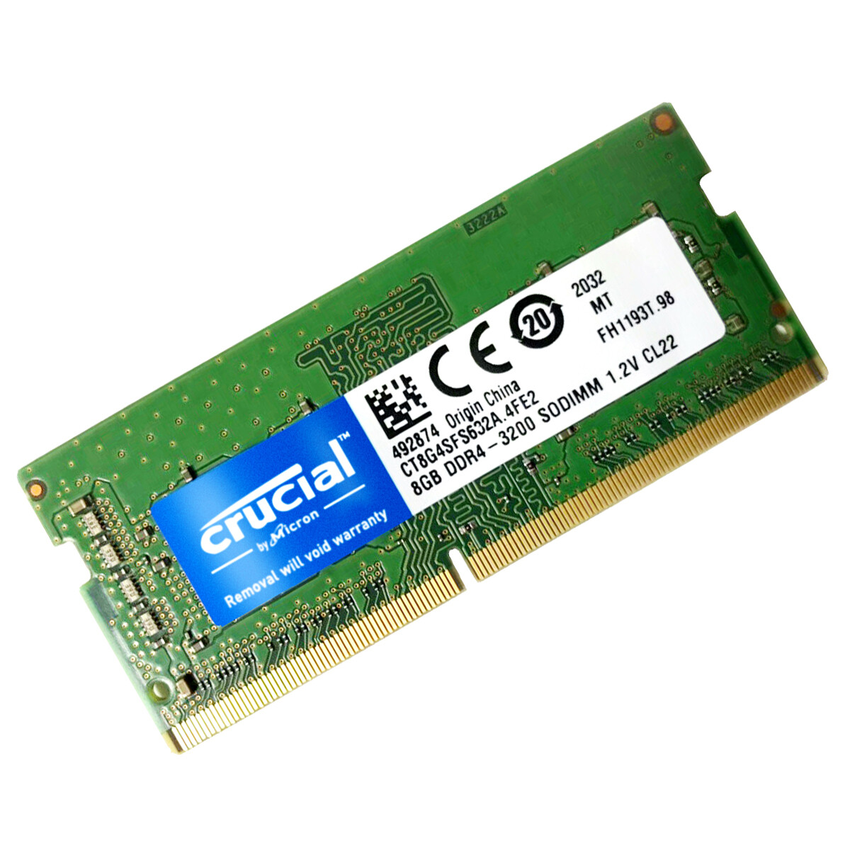 Crucial 8GB DDR4 3200 MHz PC4-25600 SODIMM Laptop Memory RAM Crucial 8GB DDR4 3200 MHz PC4-25600 SODIMM Laptop Memory RAM
