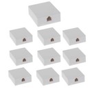 RJ12 (6P4C) Modular Single Port Surface Mount Jack Box White for Telehone 10-Pak