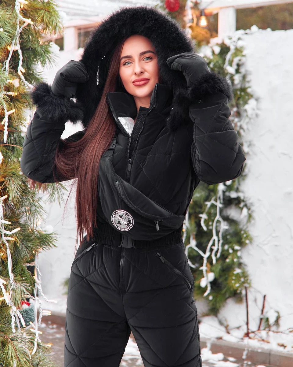 Women And Children Kids Black Matte Ski Jumpsuit Overall Winter Suit Snowboard