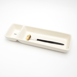 Rae Dunn Artisan Collection by Magenta Chic Brush Ceramic Divided Organizer 