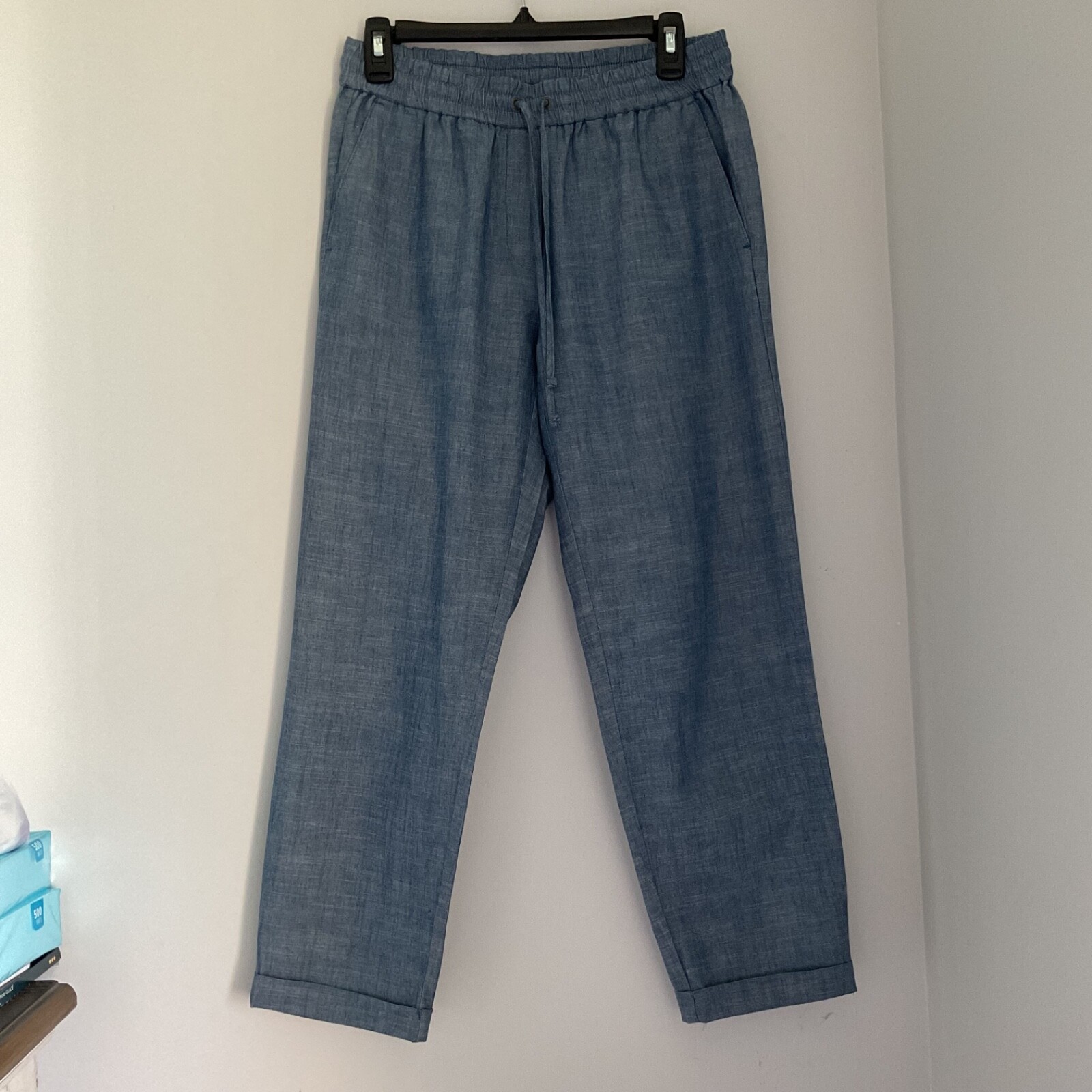 J.Crew Cotton 100% Navy Blue Drawstring Casual Pull On Pants Size 4 NWOT