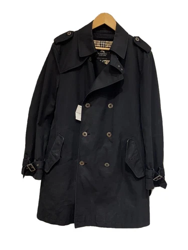 Trench coat Burberry Black Label L cotone fodera in cupra con fodera nero plain 