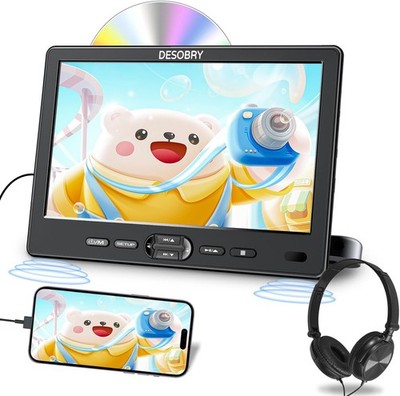 DESOBRY 10,5 Zoll Auto DVD Player mit Kopfstützenhalterung, tragbar