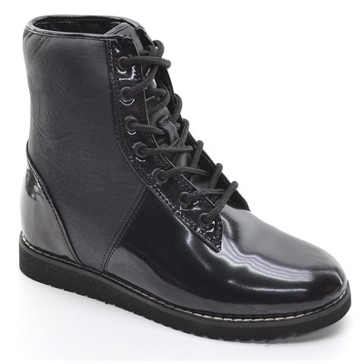 Ladies YRU Monkey Fashion Lace Up Booties 6.5 Black Ankle Boots Shoes New in Box