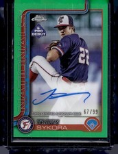 2025 Topps Pro Debut #PDC-8 Travis Sykora Chrome Autographs Green #/99