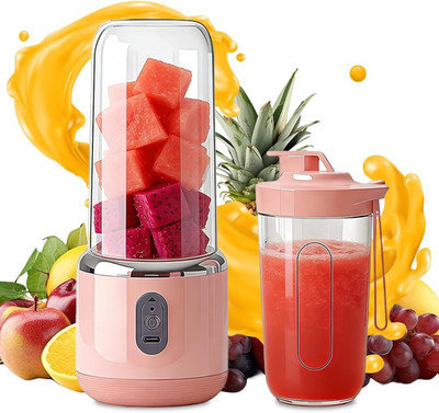 Tragbarer Mixer 400ML Smoothie Maker to Go Portable Blender 6 Klingen Rosa
