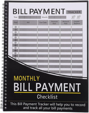 Hardcover Budget Planner Monthly Bill Tracker Notebook Bill Organizer Planner...