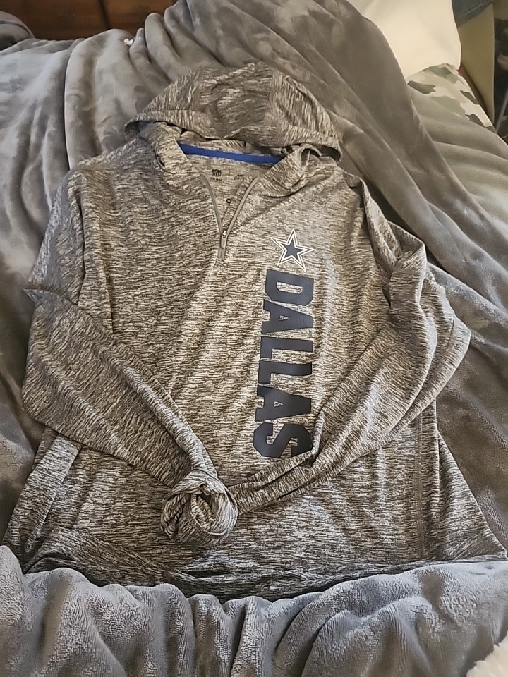  NIKE NFL DALLAS COWBOYS Grey LONG SLEEVE QUARTER ZIP TOP Medium  DRI-FIT thumbnail 8