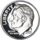 2001 S SILVER ROOSEVETT DIME
