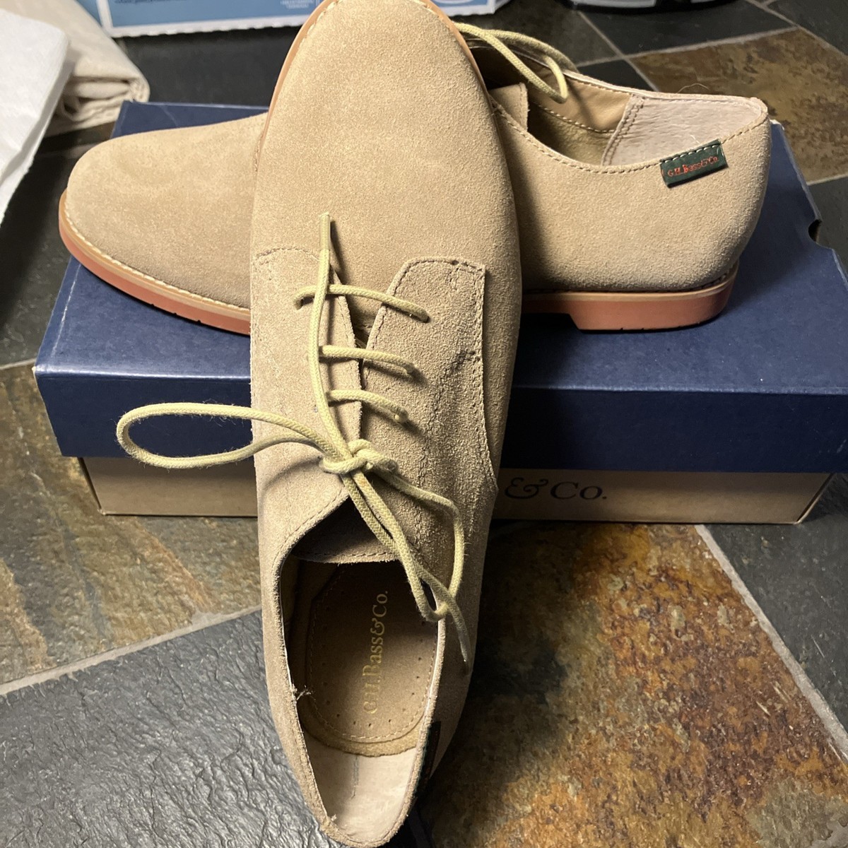 NEW In Box GH Bass EMMA Buckskin Suede Oxford Shoes Womens 