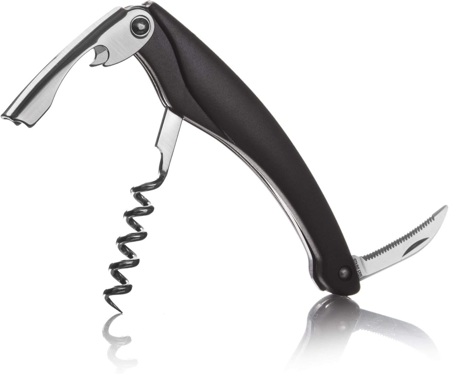Vacu Vin Waiter's Premium Pocket Double Lever Sommelier Friend Corkscrew Black
