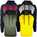 Mens Zipper Hoodie Hooded Sweatshirt Fleece Hoody  Work Designer Top