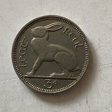 Ireland 1928 3 Pence Coin.