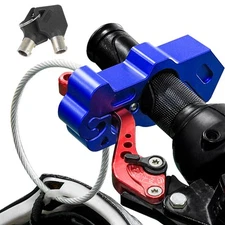 Anti Theft Handlebar Brake Lock & Helmet Lock Rope Combo for Motorcycle ATV