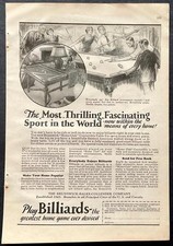 Brunswick Home Club Billiard Table 1926 print AD~Greatest Home Game Ever Devised