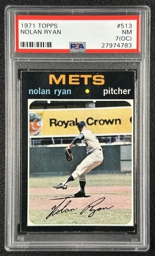 NOLAN RYAN PSA 7 (OC) 1971 TOPPS BASEBALL #513 METS HOF 783