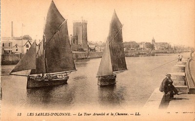 Les Sables d'Olonne Harbor Tour Arundel Postcard c1905 Levy Fils Unposted