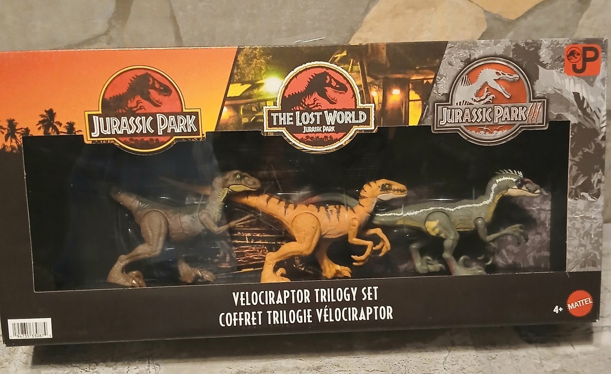ザ・ロスト・ワールド 恐竜フィギュア 3体セット Jurassic Park I The Lost World & III Velociraptor Trilogy Set 3