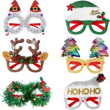 Christmas Glasses Glitter 6 Pcs Christmas Partys, 2026 New Holiday Party Supplie