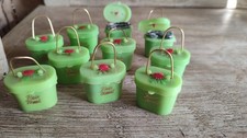 Lot de 10 Bonnets de Pluie Vintage 1960 - Mini Panier Vert - Hong Kong - NEUF