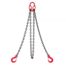 Chain Sling, 5/16 In. X 10 Ft. Lifting Chains with 2 Leg Grab Hooks, G80 Alloy S