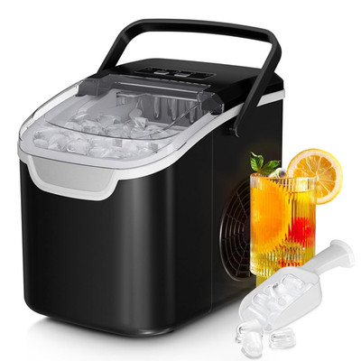 Countertop Ice Maker Machine, 8 Ice Cubes in 6 Mins, 26Lb/Day Ice with 2 Sizes-