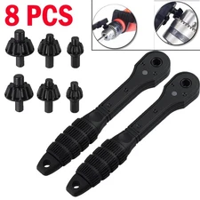 2 Sets 2 in 1 Drill Chuck Ratchet Spanner Key Drill Chuck Ratchet Wrench Tool