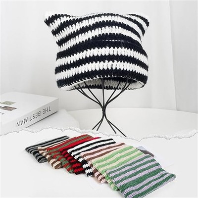 Crochet Hats for Women Cat Beanie Vintage Beanies Fox Hat Grunge Accessories