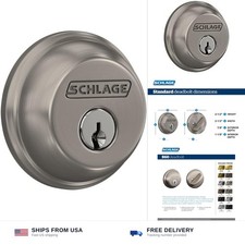 Schlage B60 N 619 Deadbolt, Keyed 1 Side, Highest Residential Security, Satin...