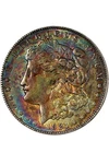 1921-S Morgan Silver Dollar - Rainbow Toning Obverse Great Deals From The Execut
