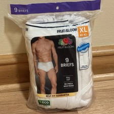 Fruit Of The Loom 9 Pack Tag Free Full Cut Soft White Briefs Underwear - New XL
