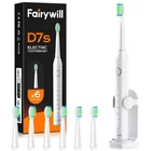 Fairywill Sonic Rechargeable Electric Toothbrush with 6x Brush Heads for Travel