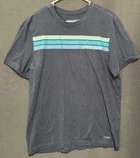 LIFE IS GOOD Men’s Medium Short Sleeve Crusher T shirt 100% Cotton NWOT Blue
