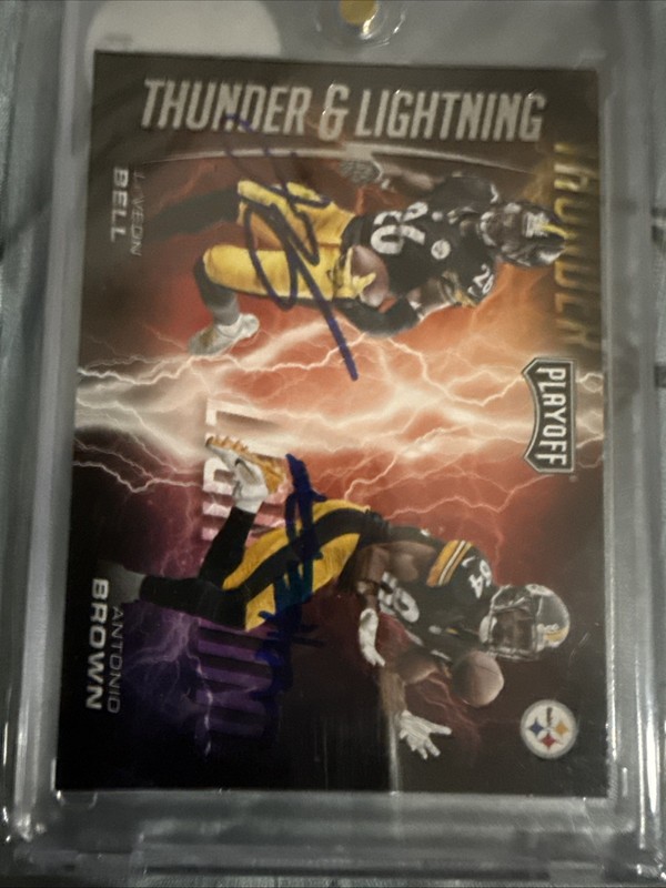 2017 Panini Playoff-Thunder and Lightning Antonio Brown, Le'Veon Bell, Duo Auto