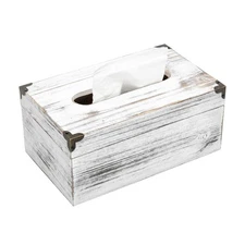 Distressed Wooden Rustic Tissue Holder Tissue Cover Napkin Dispenser for Bath...