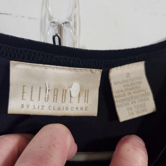 Vintage Elisabeth Claiborne Black Rose Velour Long Sleeve Size 2x Velvet - Image 4 of 4