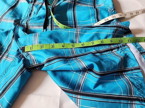 Hurley Herren blau mit schwarz kariertem Board Surf Badeshorts Gr. 34 EUC Tasche! - Bild 18 von 19