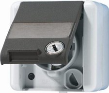 Jung Schuko-Steckdose 820NAWSL - mit Sicherheitsschloss, 16 A, 250 V, IP 44 Neu