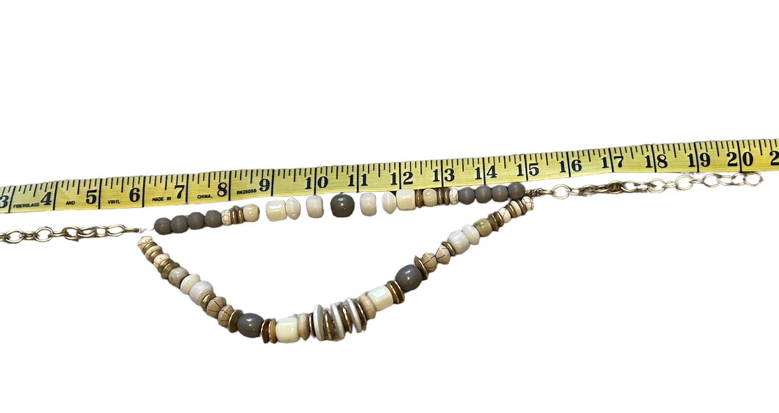 LOFT Double Stranded Wood Bead Statement Necklace - image 5