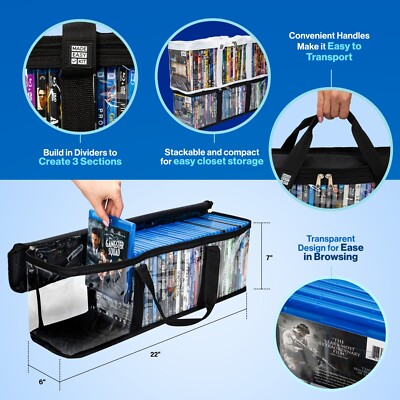 Made Easy Kit Media Storage Cases with Dividers, Stackable (DVD