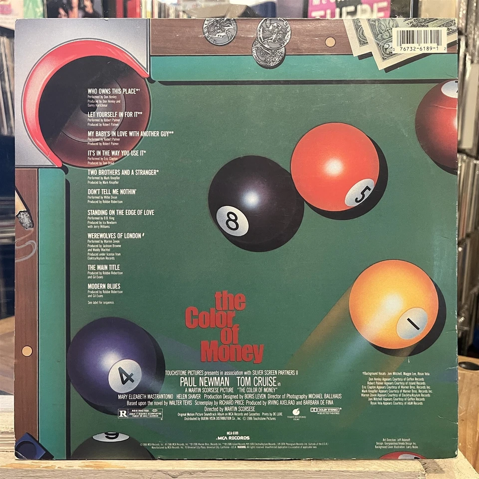 [OST]~EXC LP~The COLOR OF MONEY~Original Soundtrack~Various Artists~[1986~MCA]~ - Image 2 of 4
