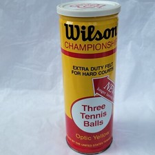 Vintage Wilson Championship Tennis Balls Optic Yellow Extra Duty Felt Sealed New