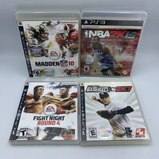 Madden NFL 10, NBA 2K 15, MLB 2K7, Fight Night 4 (PlayStation 3 PS3) Complete